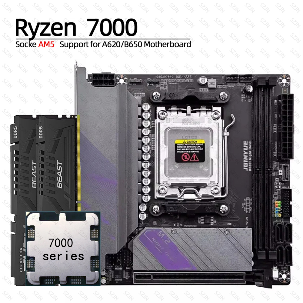 Pc Gaming Amd Ryzen 5 - JGINYUE B650 ITX Motherboard Set AM5