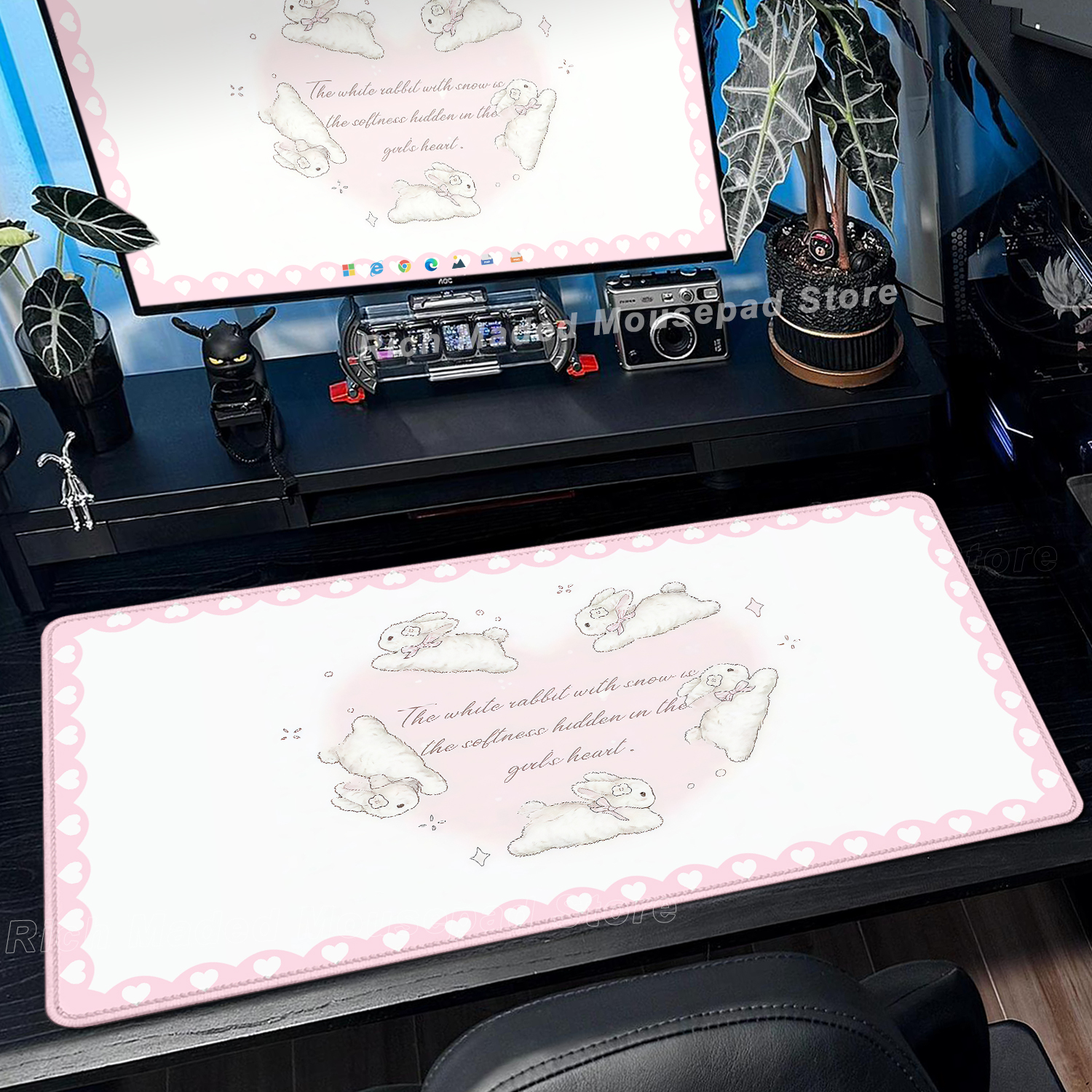 Pc Gaming Pink - Pink Rabbit Mouse Pad XXL Cute