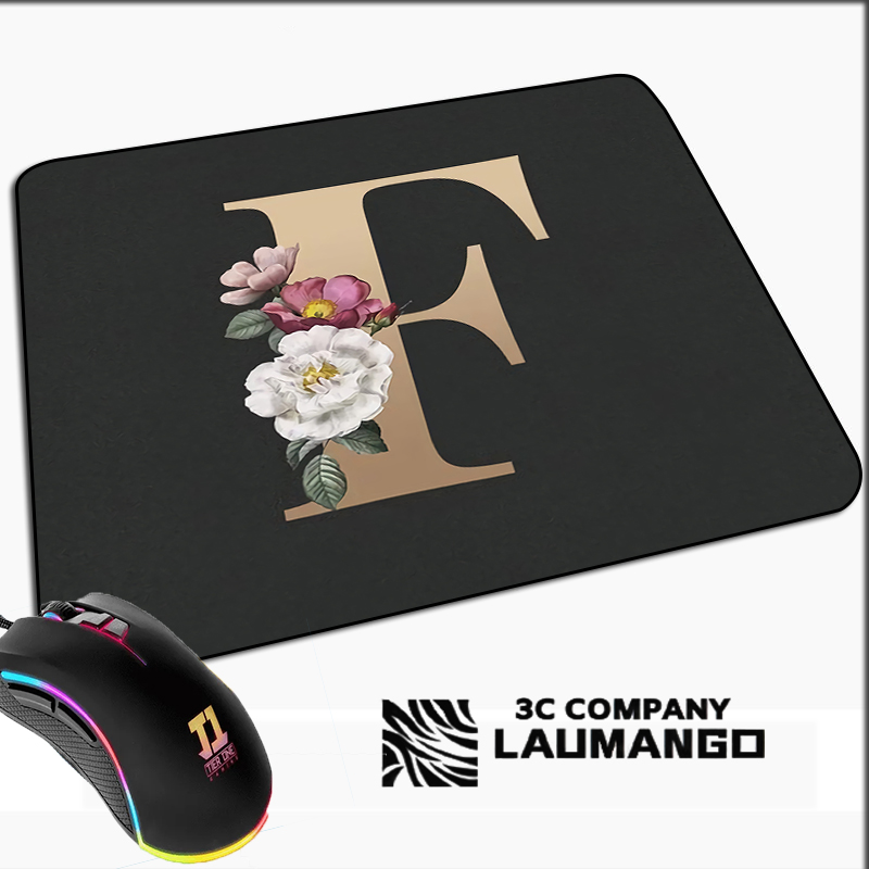 Pc Gaming Names - Small Gaming Mousepad Golden Initial Name