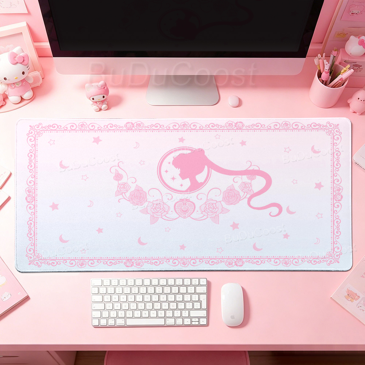 Pc Gaming Pink - Kawaii Anime Girls Pink Mouse Pad