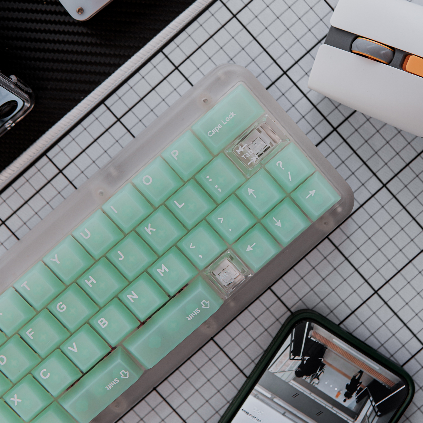 132 keys Green Fog Transparent - مراجعة Pc Gaming Pink وسعره