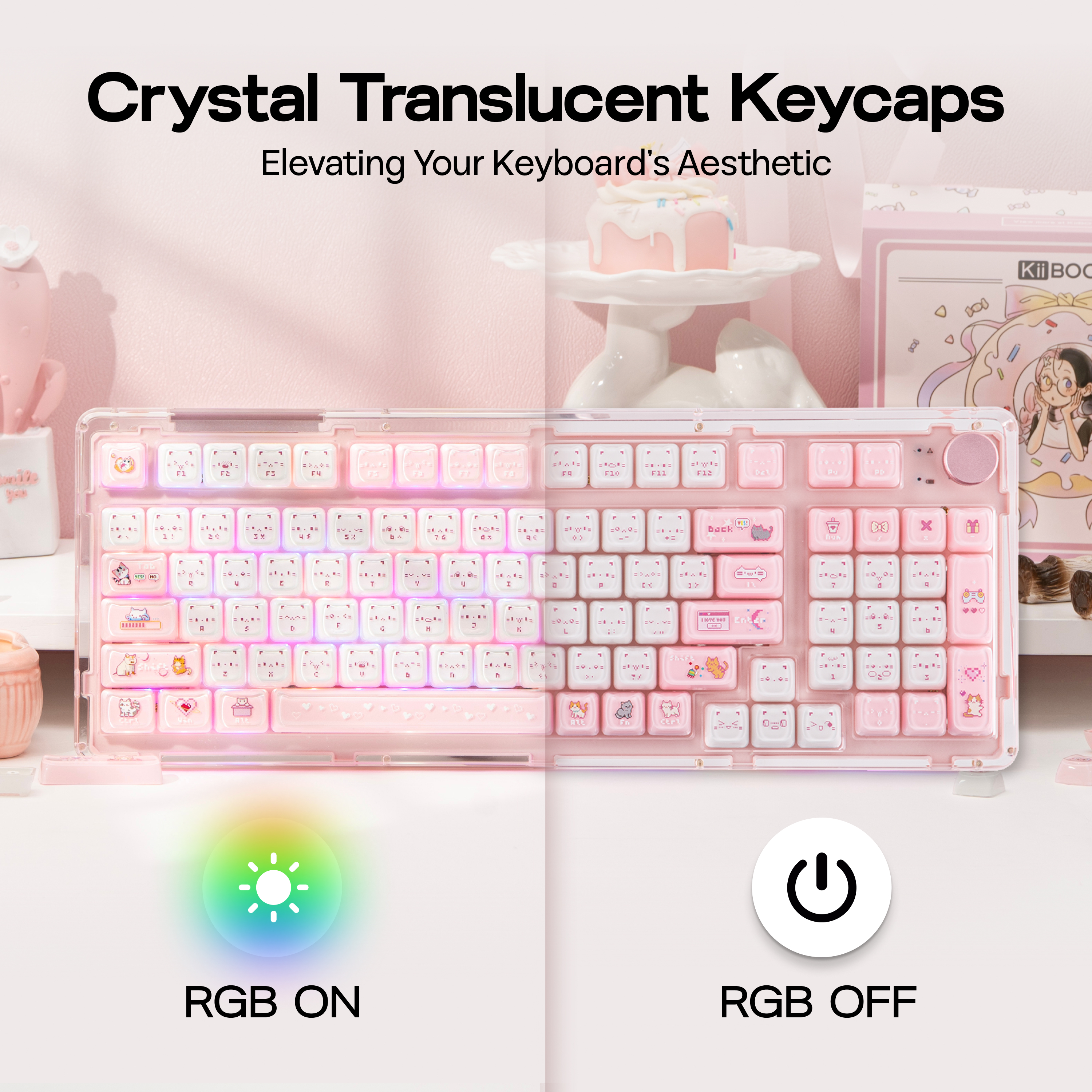 KiiBOOM Mewsic Jelly Keycap Se - مراجعة Pc Gaming Pink وسعره