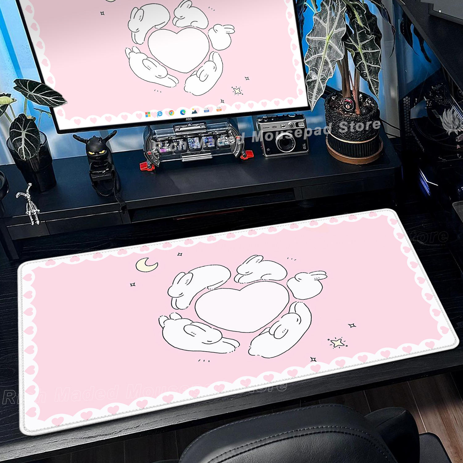 Pink Rabbit Mouse Pad XXL Cute - مراجعة Pc Gaming Pink وسعره