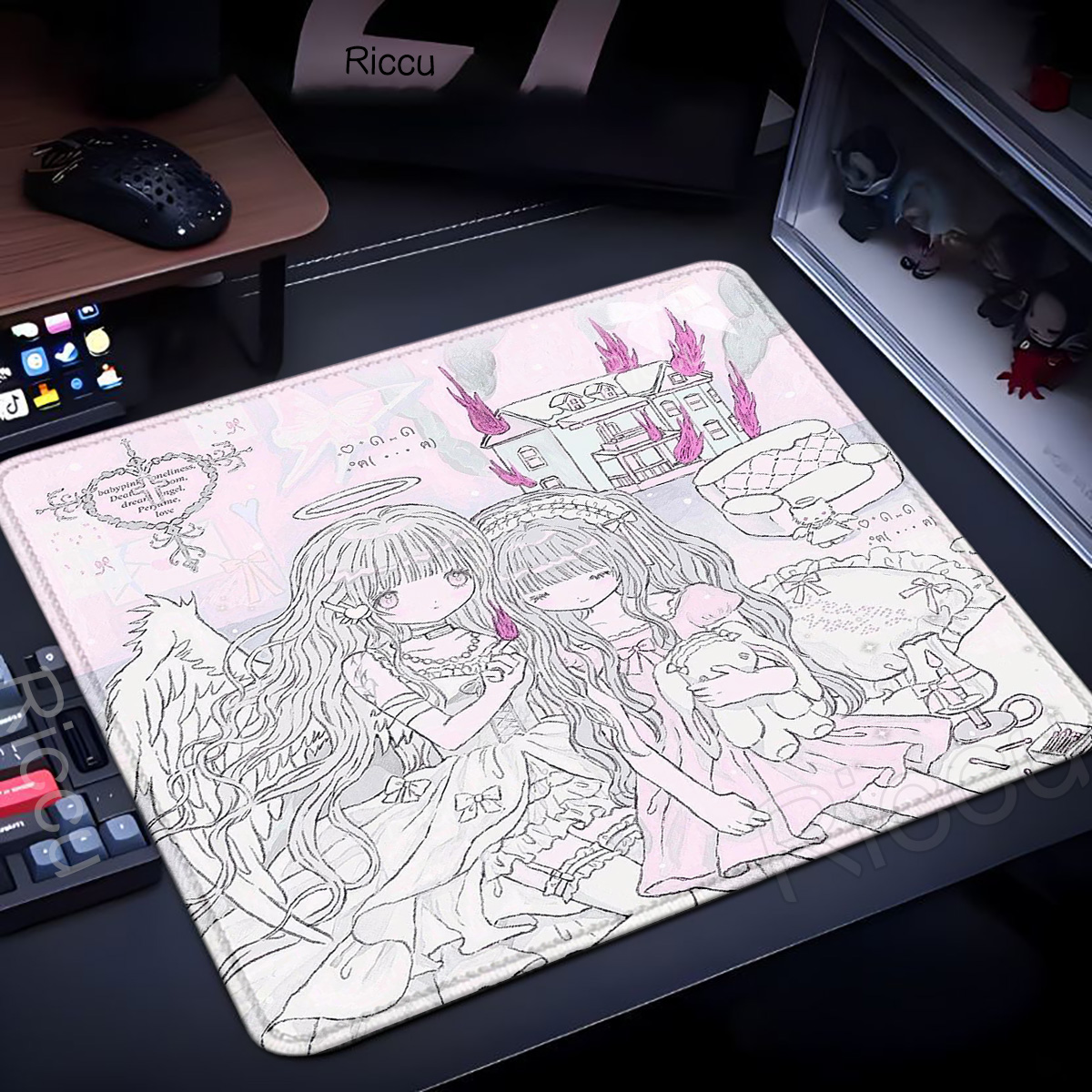 XL Sleepy Angel Pink Mouse Pad - مراجعة Pc Gaming Pink وسعره
