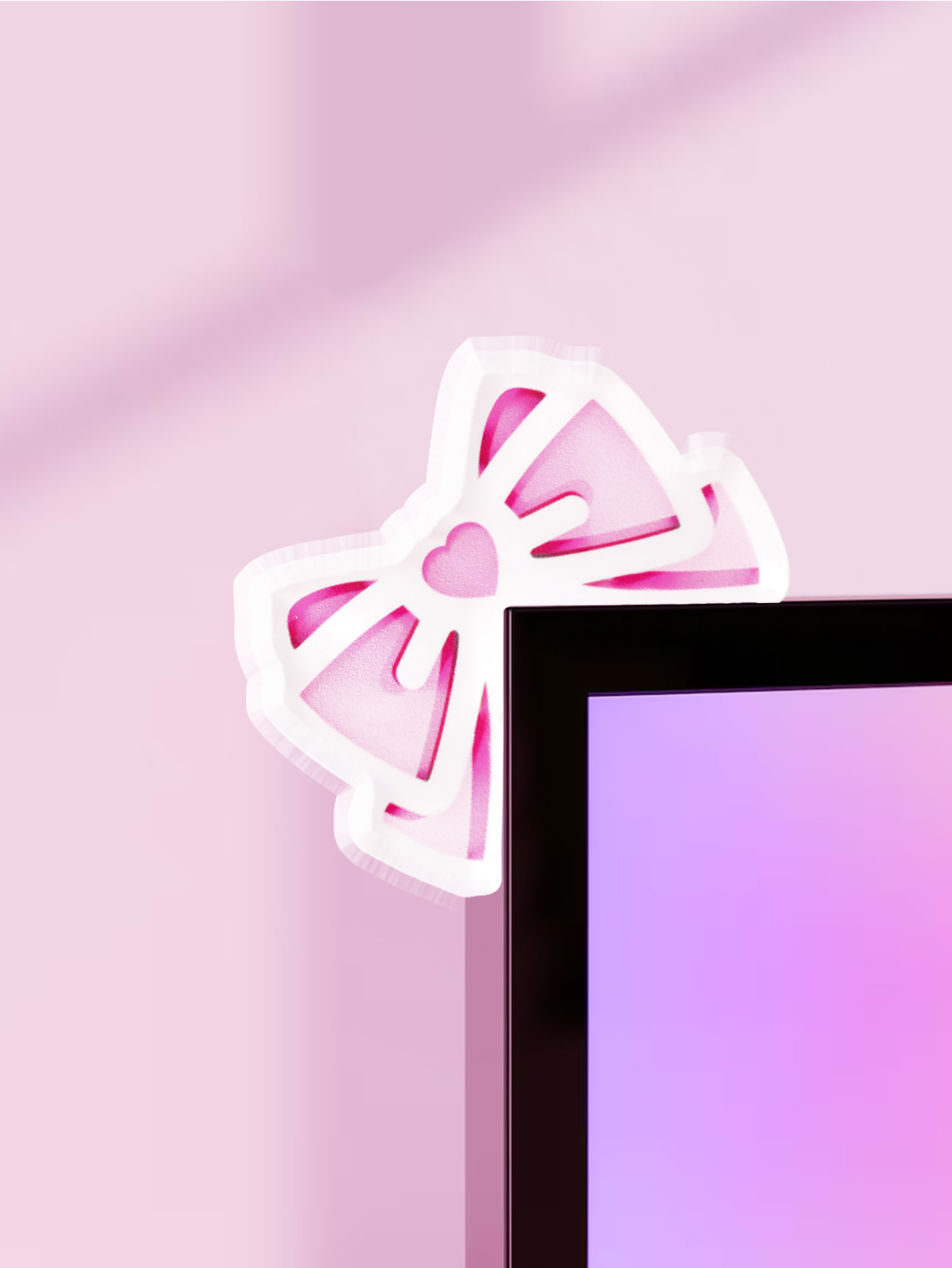 Kawaii Bow Monitor Decor Pink  - مراجعة Pc Gaming Pink وسعره
